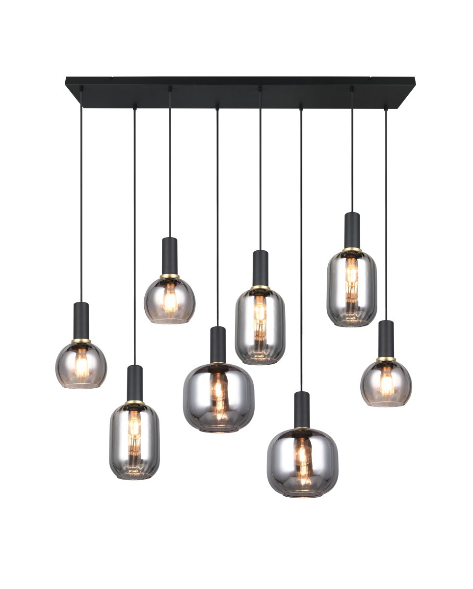 Diva 120cm Svart taklampa från Trio Lighting - De exponerade gl&ouml;dlamporna ger en trendig och industriell touch, vilket g&ouml;r denna lampa till ett perfekt val f&ouml;r den som vill addera b&aring;de stil och funktion till sitt hem.