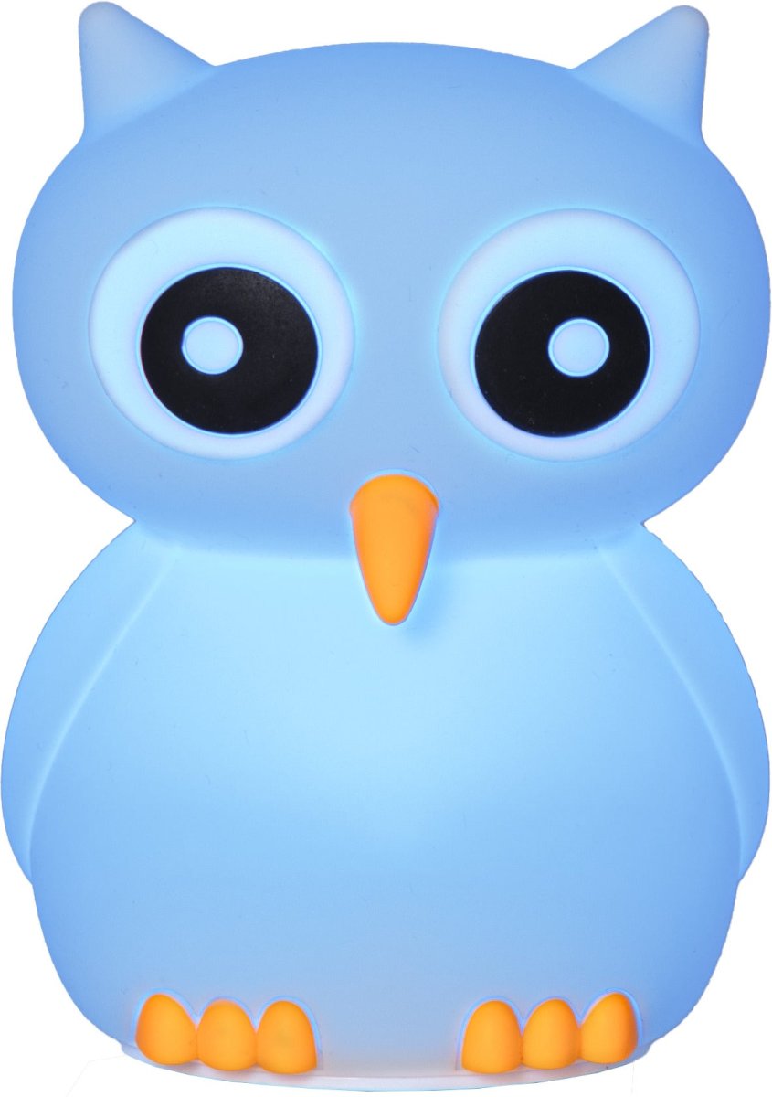 Owl Vit barnlampa från Star Trading - Lampan har touchfunktion och med en l&auml;tt klapp kan du t&auml;nda, sl&auml;cka eller v&auml;xla mellan olika fina f&auml;rger.