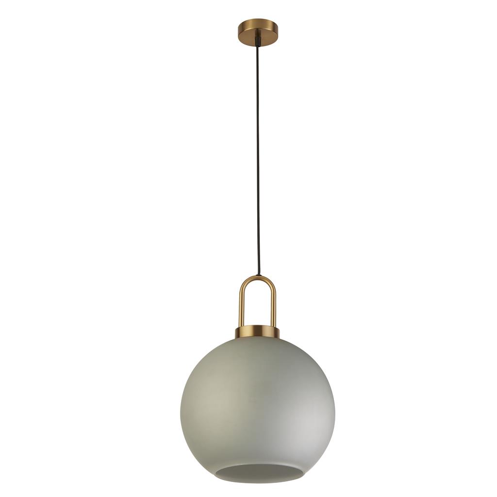 Snowdrop Ø30 Mässing taklampa från Searchlight - Snowdrop &auml;r en vacker taklampa med en rund glaskupa i syraetsat glas som ger ett mjukt och behagligt sken.