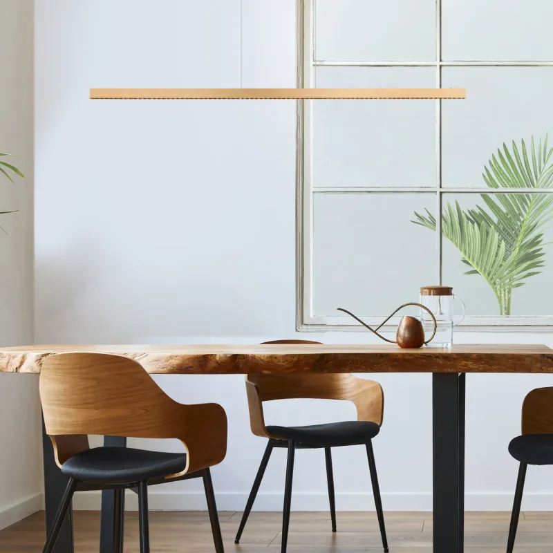 Dentsy 150cm Koppar taklampa från Globo Lighting - Med den smidiga touchknappen f&ouml;r av/p&aring; och den stegl&ouml;sa touchdimmern kan du enkelt justera ljusstyrkan efter &ouml;nskem&aring;l.