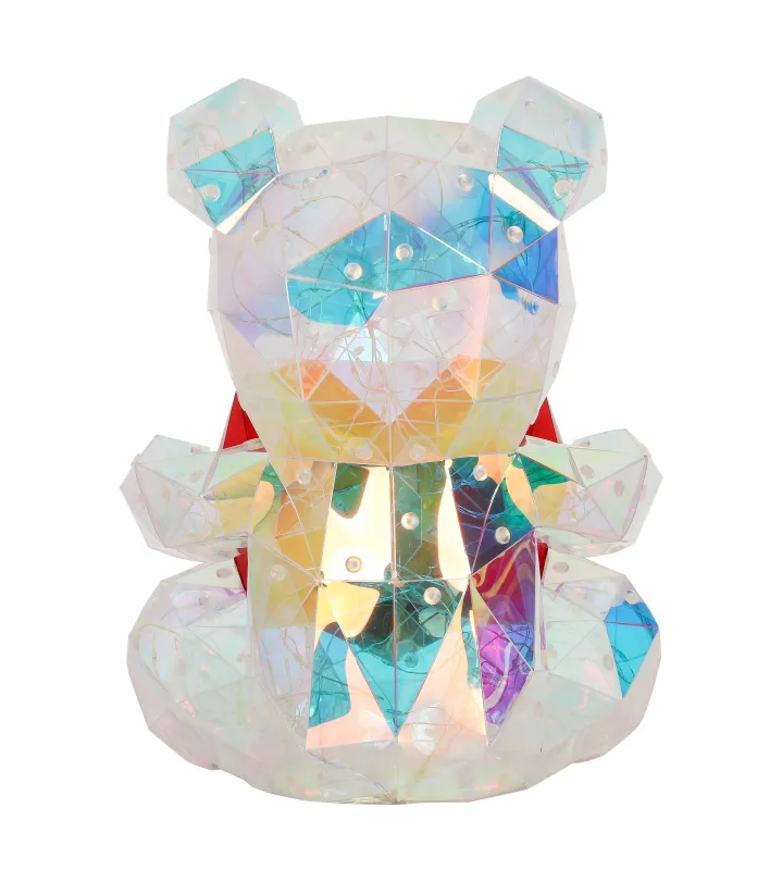Brondar Transparent barnlampa från Globo Lighting - Den charmiga bordslampan i form av en s&ouml;t bj&ouml;rn med ett hj&auml;rta i kristall-look sprider ett magiskt sken i rummet.