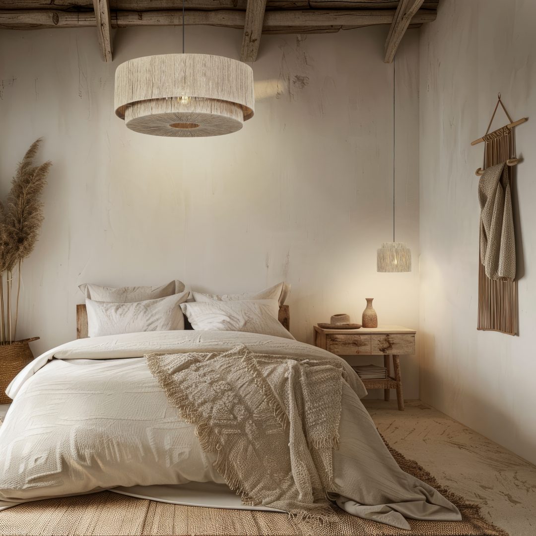 Smilla Ø30 Natur taklampa från Trio Lighting - Med sin eleganta kombination av naturlig jute och svart matt metall balanserar Smilla rustik charm med modern design &ndash; en perfekt detalj f&ouml;r en stilfull och harmonisk inredning.