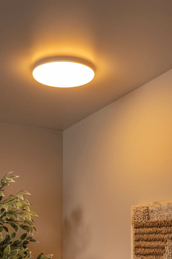 Olson Ø30 Vit badrumslampa från Lucide - Olson &auml;r en modern och energieffektiv plafond f&ouml;r badrummet eller tv&auml;ttstugan.