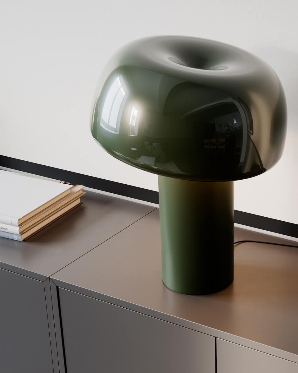 Lean on Me 40cm Mörkgrön bordslampa från By Rydéns - Lean on Me &auml;r den perfekta kombinationen av form och funktion, och en idealisk belysningsl&ouml;sning f&ouml;r alla moderna hem.