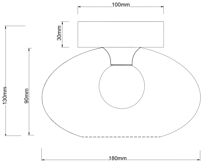 Shaun Ø18 Rökfärgad plafond från Globo Lighting - Lampan &auml;r tillverkad av mattsvart metall och &auml;r smyckad med en oval sk&auml;rm i r&ouml;kf&auml;rgat glas.