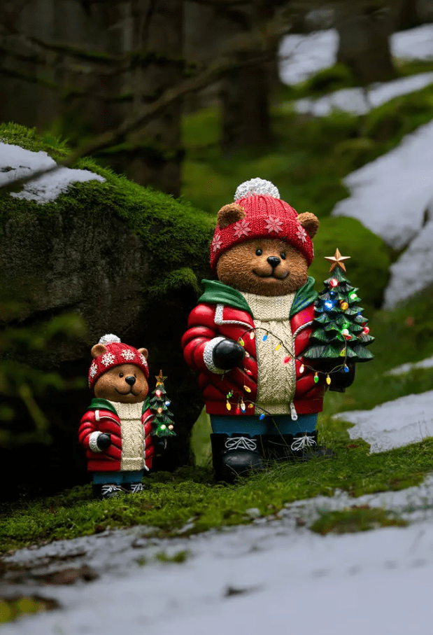 Stor Teddybjörn 66cm Flerfärgad från Konstsmide - Sprid julgl&auml;dje med denna charmiga teddybj&ouml;rn i vinterkl&auml;der!