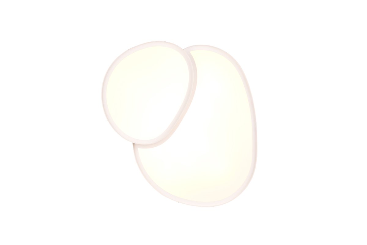 Rise 43cm Vit plafond från Trio Lighting - De tv&aring; belysta ytorna skapar ett stilfullt och kraftfullt uttryck som lyfter b&aring;de vardagsrum och sovrum.