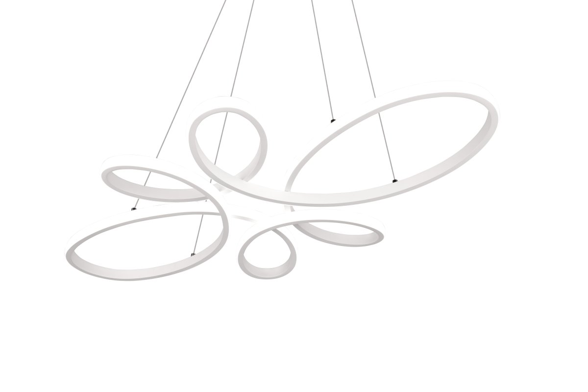 Fly 83cm Vit taklampa från Trio Lighting - Takpendeln Fly kombinerar modern design med funktionell belysning och blir en stilfull mittpunkt i matsalen.