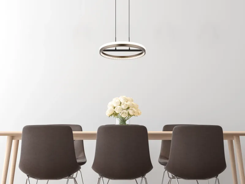 Della Ø40 Grå taklampa från Globo Lighting - Perfekt f&ouml;r vardagsrum och matsalar, d&auml;r den skapar en inbjudande atmosf&auml;r och en modern touch.