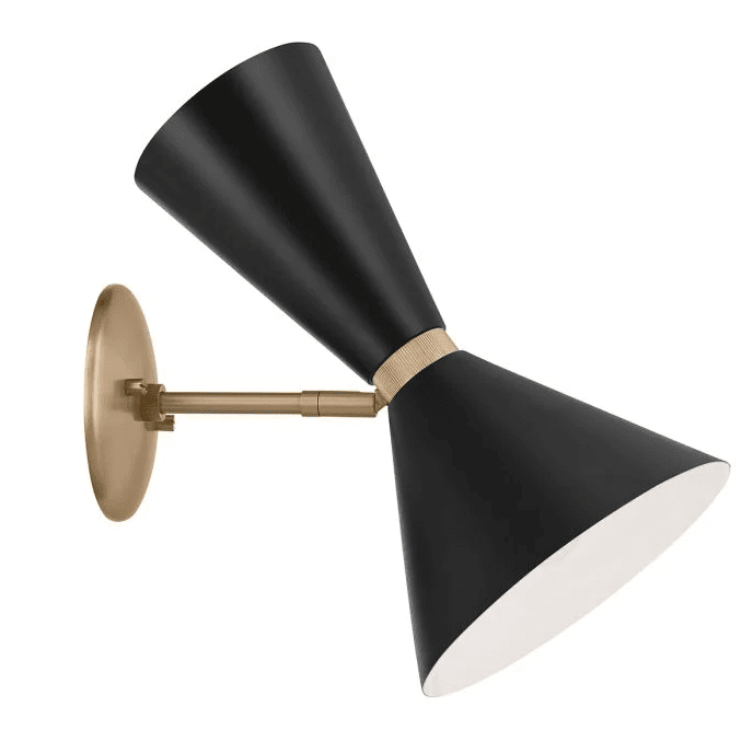 Phix 34cm Svart/brons vägglampa från Elstead Lighting - Den kombinerar svart f&auml;rg med en elegant ljus brons-finish f&ouml;r ett modernt och stilrent uttryck.