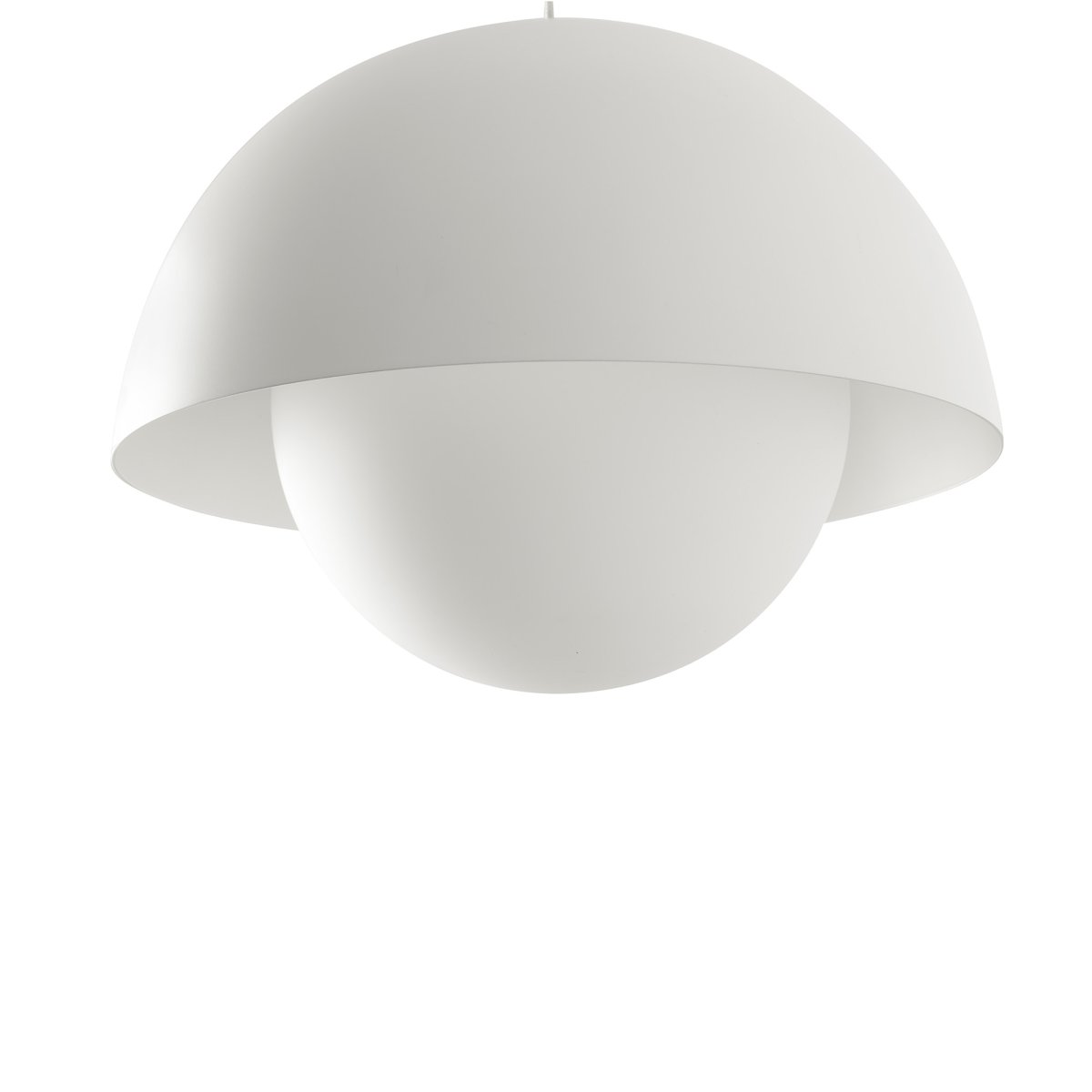 Marisol Ø30 Vit taklampa från Faro Barcelona - Marisol &auml;r en stilren pendellampa med mjuka linjer och en minimalistisk retrodesign som passar i alla typer av hem.