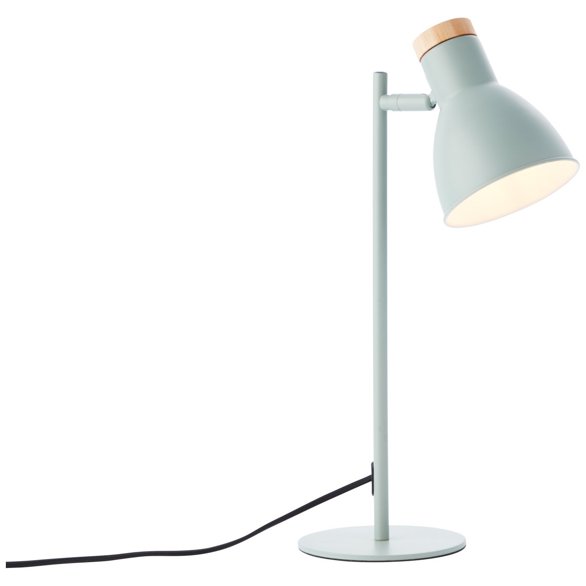 Venea 44cm Mattgrön skrivbordslampa från Brilliant - Lampans matta gr&ouml;na f&auml;rg och inslag av tr&auml; ger en naturlig och l&auml;tt k&auml;nsla.
