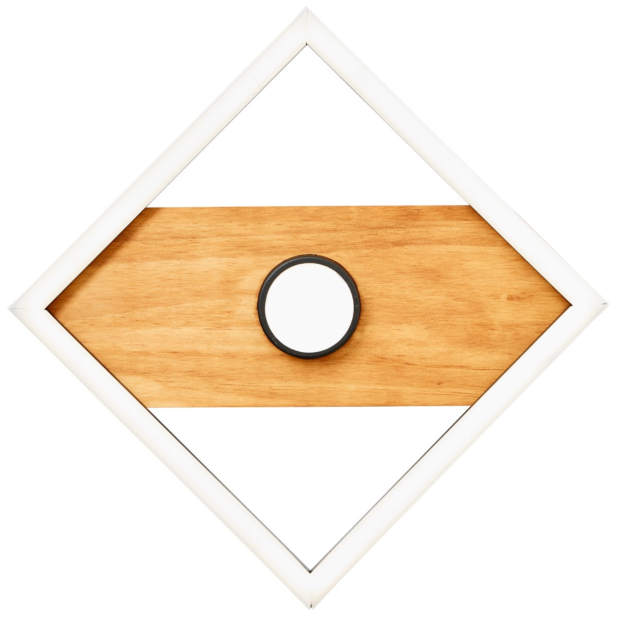 Woodbridge 25cm Trä plafond från Brilliant - Lampan kombinerar mattsvart metall med tr&auml;detaljer, vilket skapar en hemtrevlig och naturlig atmosf&auml;r.