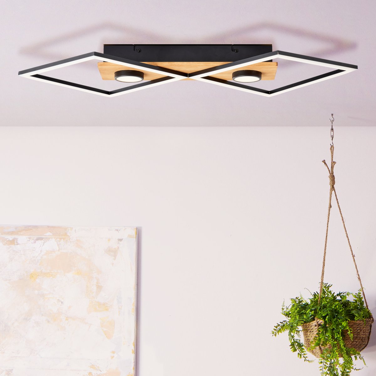 Woodbridge 70cm Trä plafond från Brilliant - Lampan &auml;r utrustad med en 3-stegsdimmer som styrs via en vanlig v&auml;ggstr&ouml;mbrytare, vilket g&ouml;r det enkelt att justera ljusstyrkan efter behov.