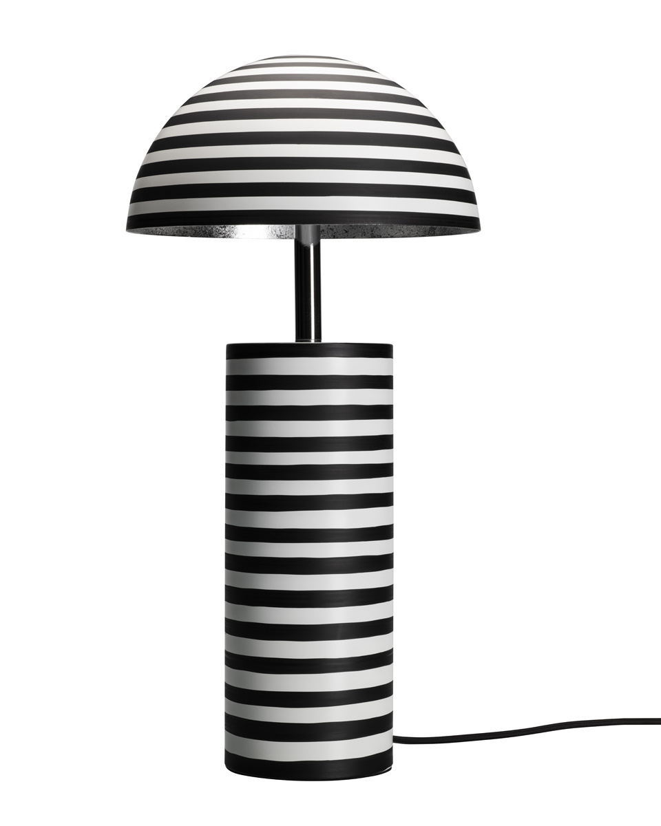 Stripe 50cm Svart/Vit bordslampa från By Rydéns - Stripe &auml;r en modern och dekorativ bordslampa designad av Lena Nyholm.