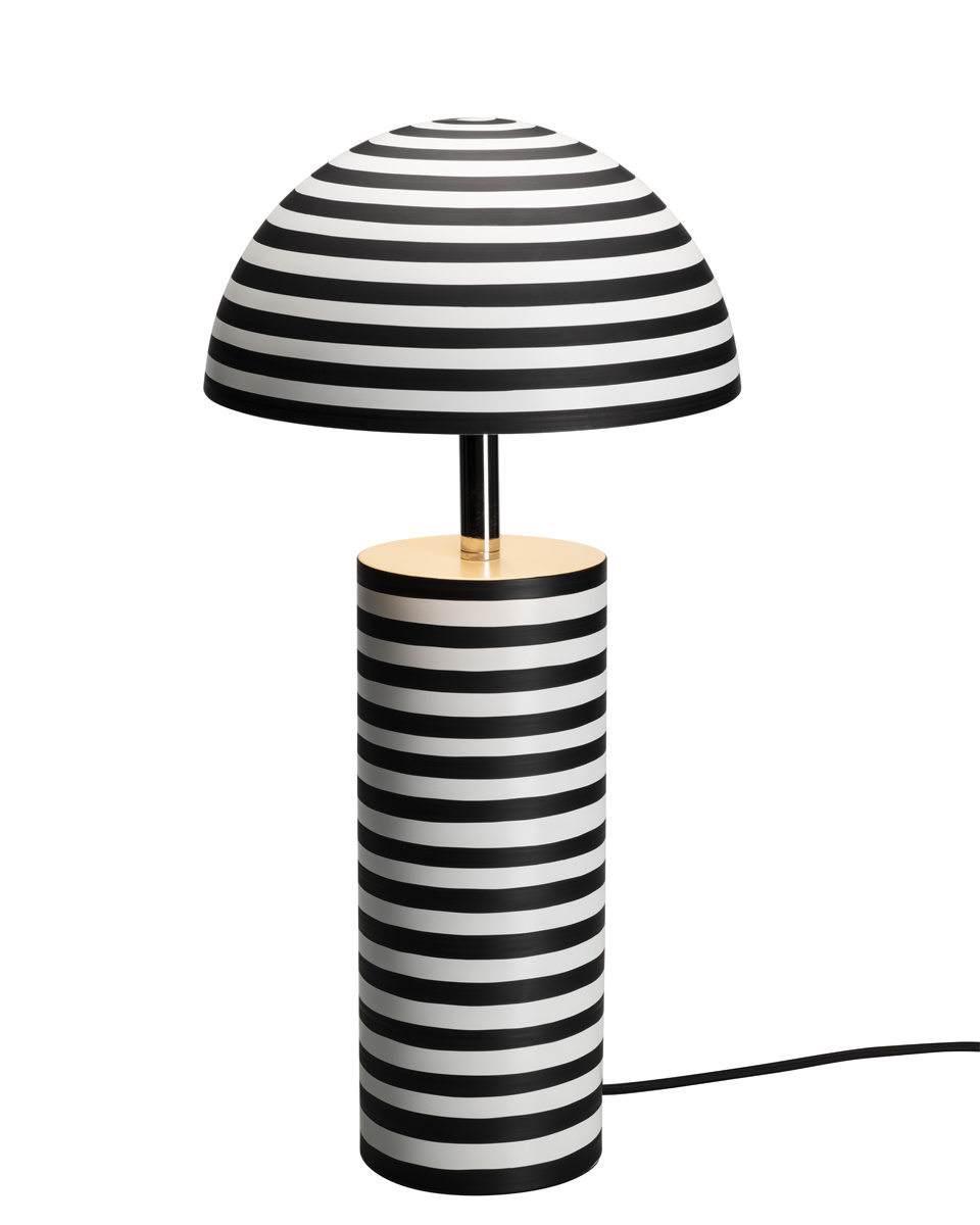 Stripe 50cm Svart/Vit bordslampa från By Rydéns - Stripe &auml;r en modern och dekorativ bordslampa designad av Lena Nyholm.