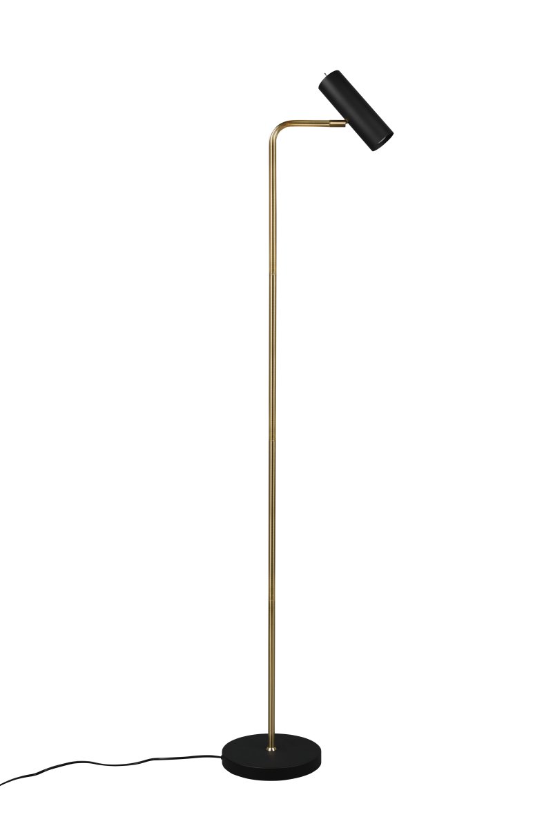 Marley Matt mässing golvlampa från Trio Lighting - Den minimalistiska golvlampan MARLEY med sina rena linjer och eleganta design sätter ljuset i fokus och skapar stämningsfulla accenter.