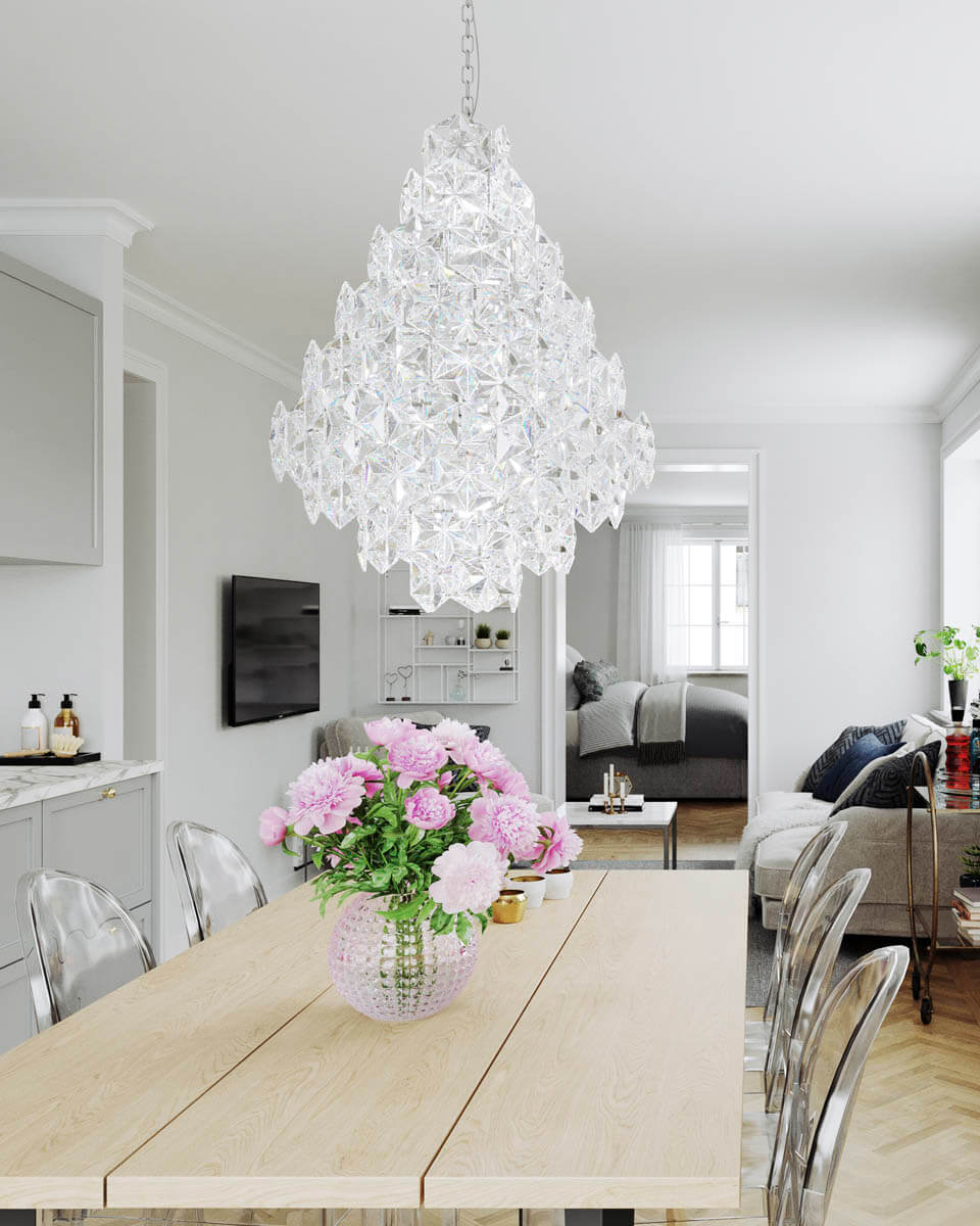 Monarque Ø58 Transparent kristall från By Rydéns - Monarque g&ouml;r sig extra fin i vardagsrummet eller i matsalen och ger ditt rum en exklusivitet och stil.