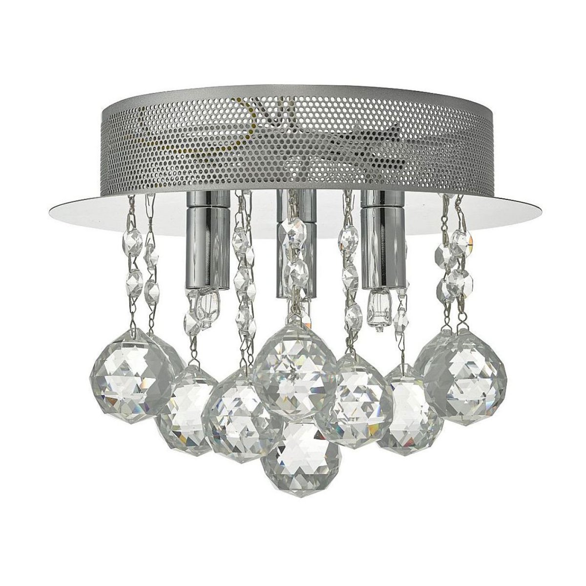 Plafond kristall 25cm K9 Krom kristall från Oriva - Denna eleganta kristallplafond &auml;r en perfekt kombination av stil och funktionalitet.