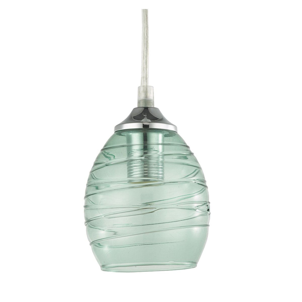 Tellus Ø10 Grön fönsterlampa från Oriva - Den mjukt formade glaslampan i en vacker mintgr&ouml;n nyans sprider ett behagligt ljus och skapar en harmonisk atmosf&auml;r.