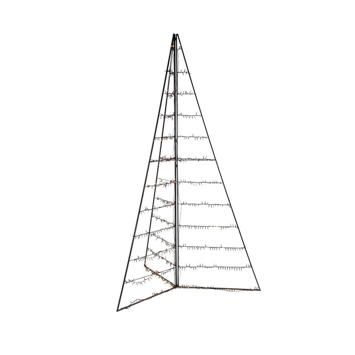 Metalldekoration pyramid 240cm Svart från Konstsmide - Med 651 varma amberf&auml;rgade LED-lampor sprider den ett elegant sken och skapar en magisk atmosf&auml;r.