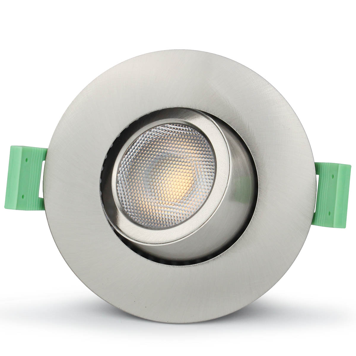 Sanna 230V 3000-4000K Borstad stål från Llitt - Denna spotlight har en ljusstyrka p&aring; drygt 520 lumen och en st&auml;llbar f&auml;rgtemperatur p&aring; 3000K/4000K.
