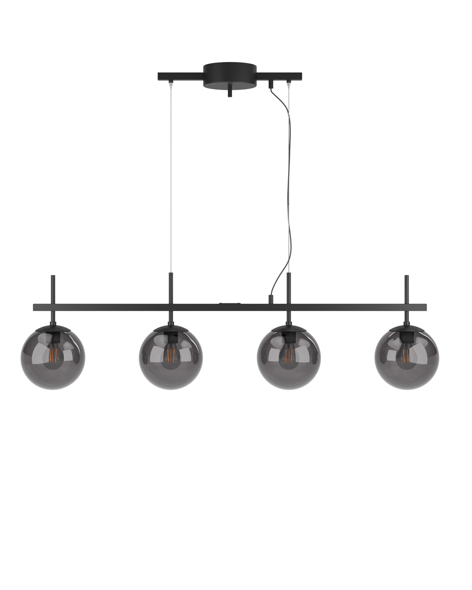 Boyle 117cm Rökfärgad taklampa från By Rydéns - Med en l&auml;ngd p&aring; 117 cm och en diameter p&aring; 18 cm p&aring; glaset, passar den perfekt &ouml;ver ett stort matbord eller en bardisk.