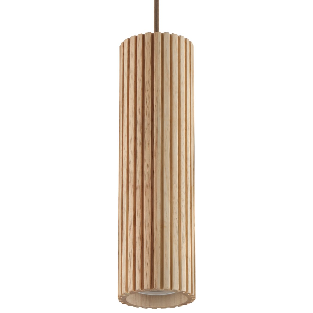 Lakewood Ø10 Trä taklampa från Brilliant - Pendeln har en takkopp i brun metall och en matchande kabel som skapar en enhetlig helhet.