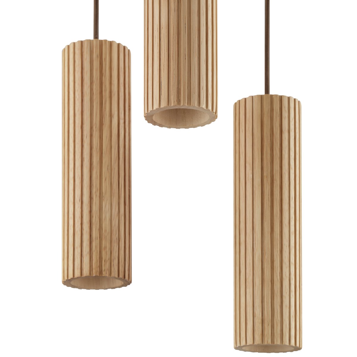 Lakewood Ø28 Trä taklampa från Brilliant - Pendlarna h&auml;nger fr&aring;n en rund takkopp i matchande brun metall och h&ouml;jden kan justeras vid installation f&ouml;r att anpassas efter rummet och &ouml;nskat uttryck.