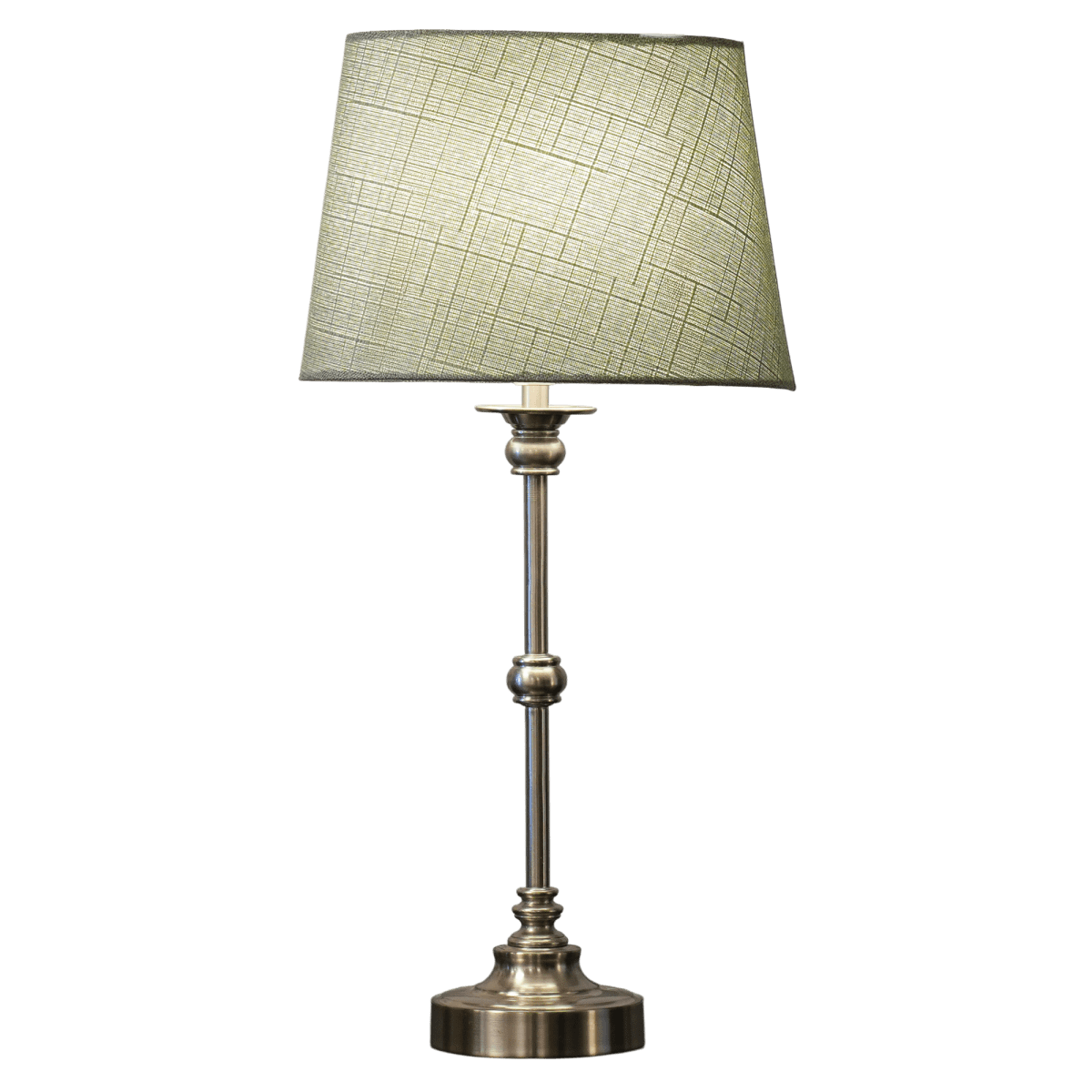 Axel Mini 50cm Silver/grön bordslampa från Lampan - Lampfoten &auml;r tillverkad i metall med en vacker satin silverfinish som ger lampan en varm och tidl&ouml;s karakt&auml;r.
