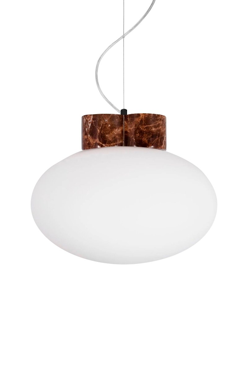 Mammut Ø30 Brun taklampa från Globen Lighting - Mammut &auml;r en exklusiv och lekfull taklampa med dess korta toppdel i sten och stora glaskupa.