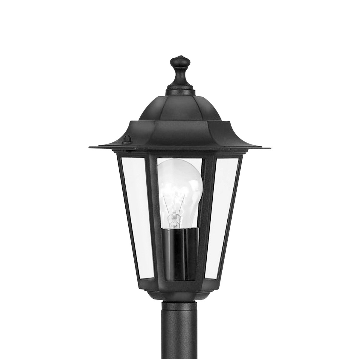 Laterna 100cm Svart pollare från Eglo - Den robusta konstruktionen med IP44 g&ouml;r lampan t&aring;lig mot v&auml;der och vind, samtidigt som den eleganta formen passar i de flesta utomhusmilj&ouml;er.