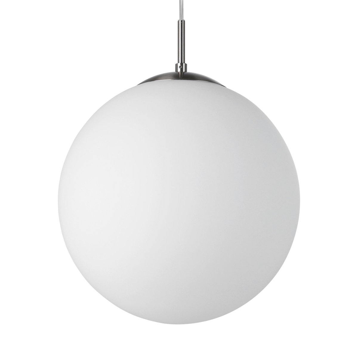 Rondo Ø30 Matt nickel taklampa från Eglo - Lampan &auml;r tillverkad i metall med en elegant matt nickelfinish och har en rund kupa i opalglas som sprider ett mjukt och j&auml;mnt ljus.
