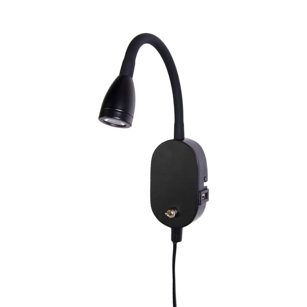 Mols Svart läslampa från Dyberg Larsen - Dessutom har Mols en diskret USB-port (2A) som l&aring;ter dig ladda mobilen vid s&auml;ngen utan extra sladdar som skr&auml;par.