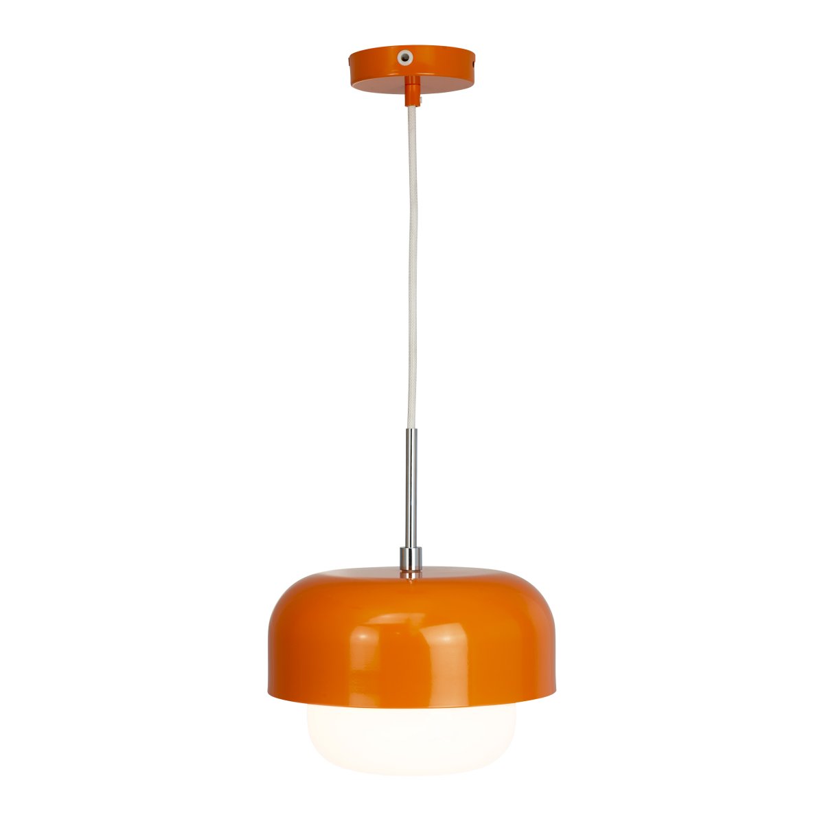 Haipot Ø23 Orange taklampa från Dyberg Larsen - Haipot D23 pendellampa i orange kan anv&auml;ndas som en enskild lampa eller h&auml;ngas i grupp, exempelvis &ouml;ver k&ouml;ksbordet, matbordet eller d&auml;rhemma d&auml;r du vill ha en designpunkt av ljus.