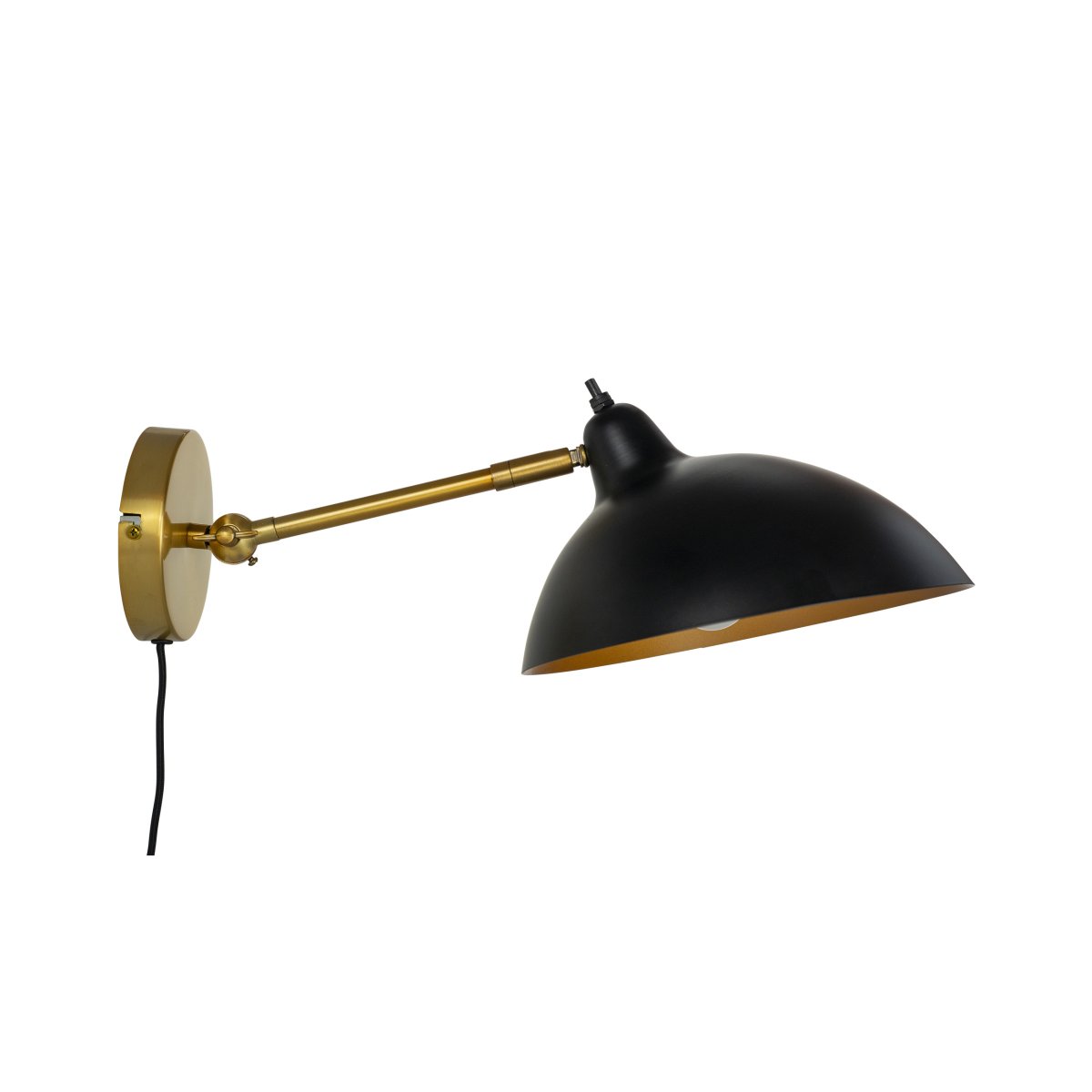 Futura 43cm Mässing vägglampa från Dyberg Larsen - Tillverkad i metall med en svart utsida och insida i m&auml;ssing, skapar den en elegant look.