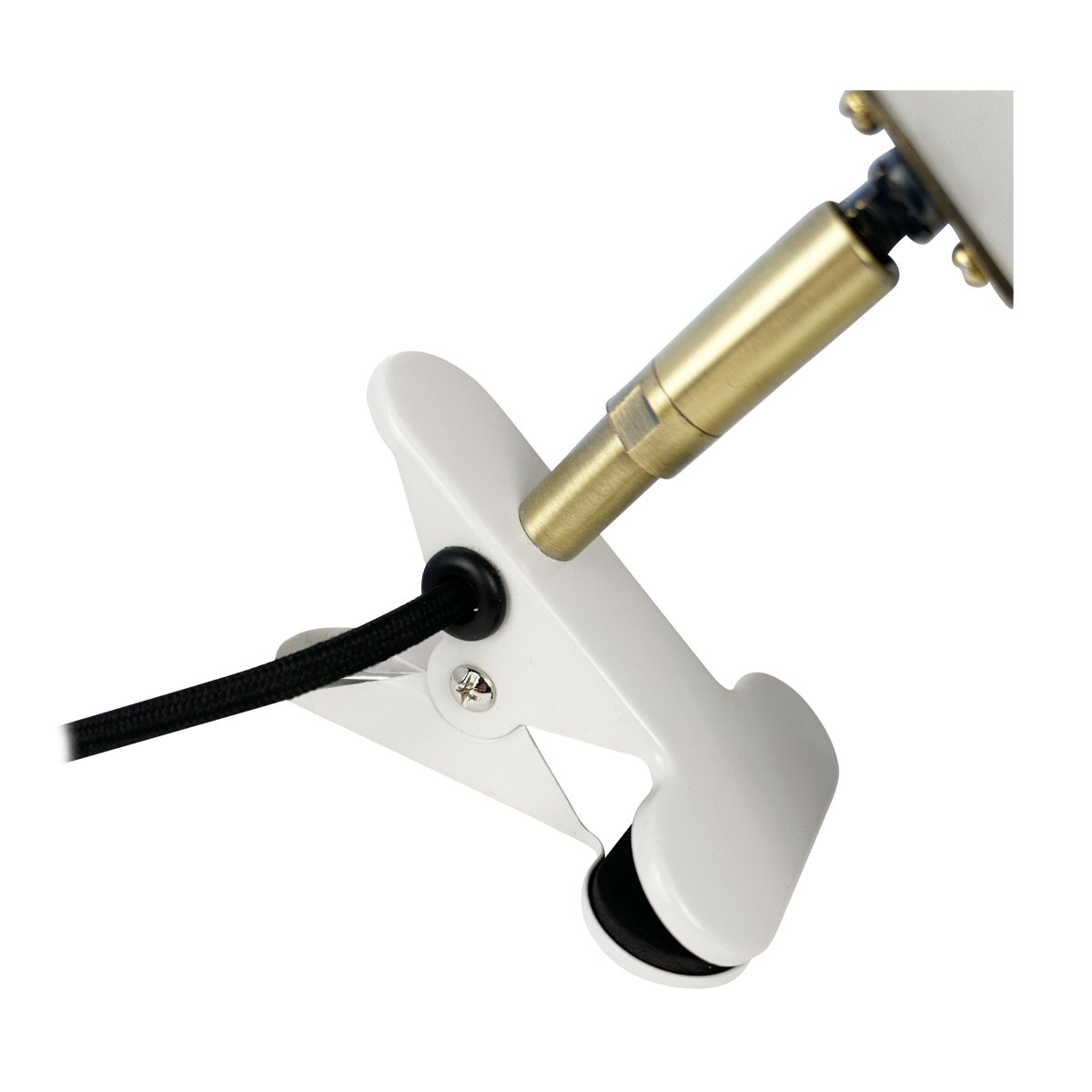 Sleep Shiny vit klämlampa från Dyberg Larsen - Den kombinerar enkelhet och funktionalitet med eleganta linjer som ger en subtil touch till inredningen.