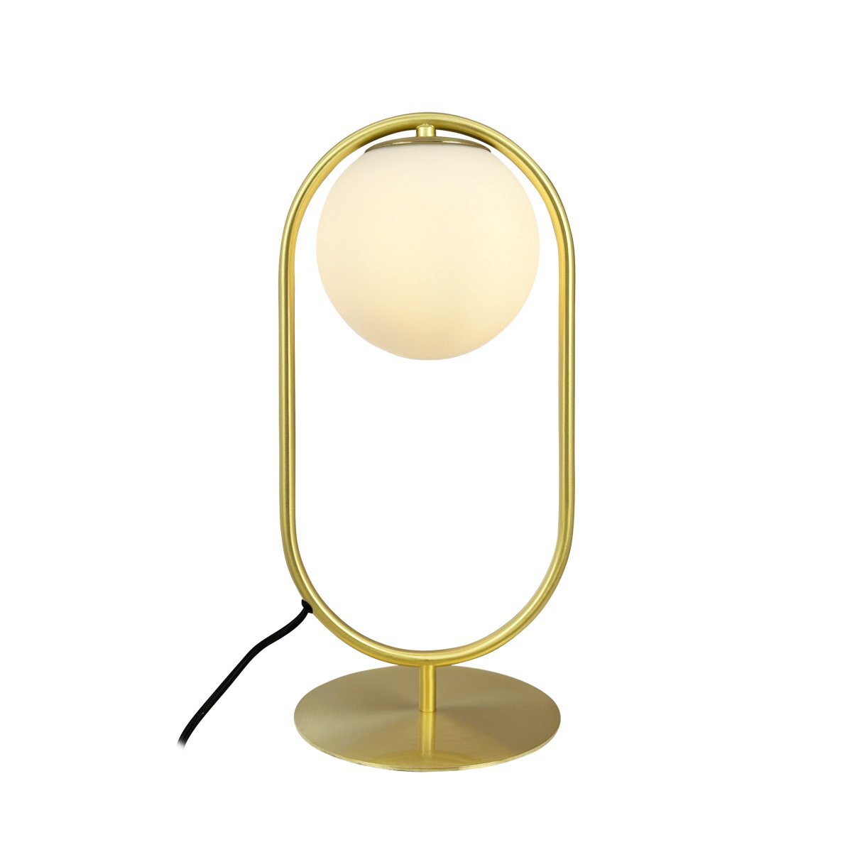 Reims 40cm Mässing/vit bordslampa från Dyberg Larsen - L&auml;gg till Reims bordslampa i ditt hem f&ouml;r en sofistikerad och elegant belysningsl&ouml;sning.
