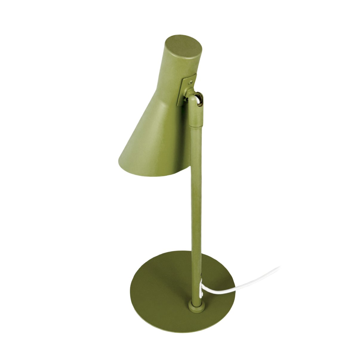 DL12 Mini 40cm Grön skrivbordslampa från Dyberg Larsen - Den &auml;r utrustad med en sk&auml;rm som kan b&aring;de roteras och tiltas, vilket g&ouml;r det enkelt att rikta ljuset efter behov.