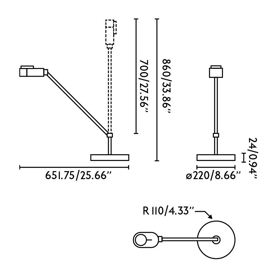 Inviting 86cm Gul skrivbordslampa från Faro Barcelona - Lampans huvud kan justeras b&aring;de horisontellt och vertikalt f&ouml;r att f&ouml;lja dina behov, och ljusstyrkan och f&auml;rgtemperaturen &auml;r dimbar.