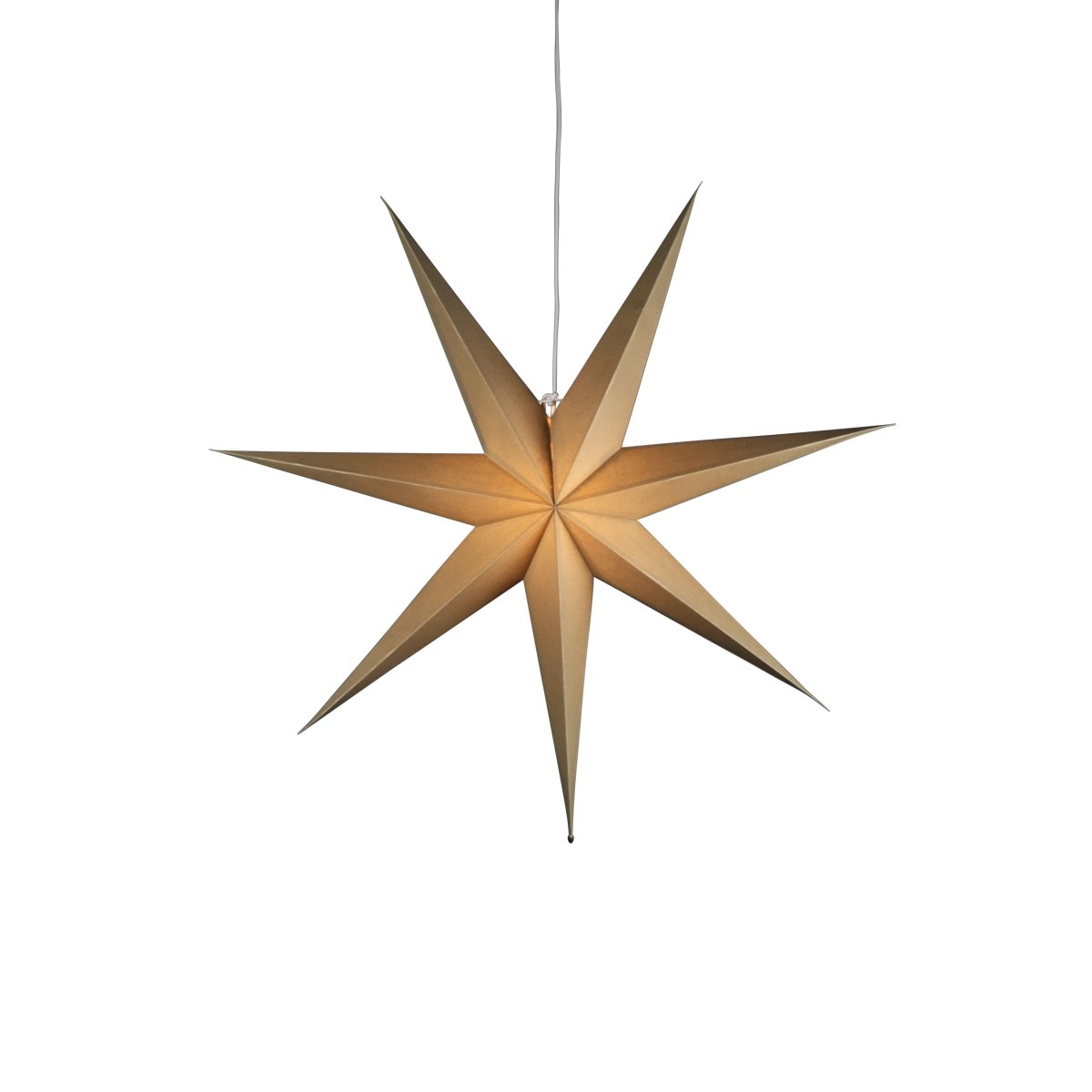 Pappersstjärna Ø78 Beige från Konstsmide - Den enkla, eleganta designen sprider ett mjukt och behagligt ljus som ger en harmonisk k&auml;nsla under advent och jul.