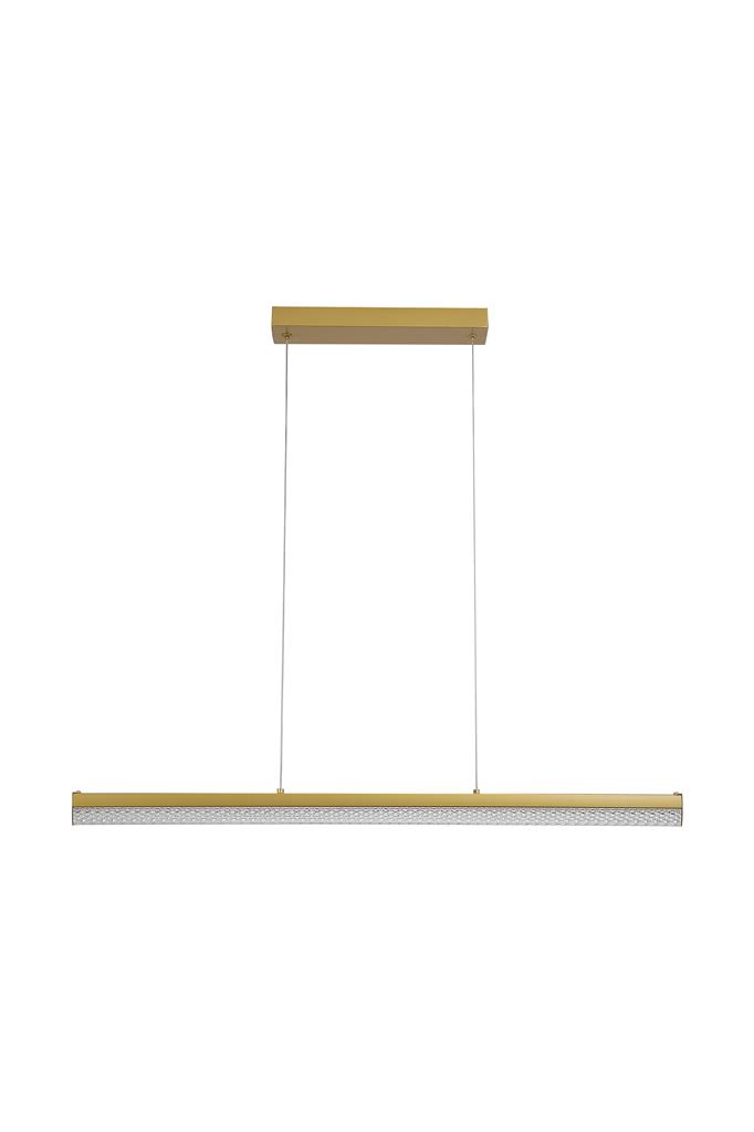 Madeleine 100cm Guld taklampa från Searchlight - Madeleine pendel &auml;r tillverkad i metall med en elegant ljus guldfinish och har en integrerad, energieffektiv LED belysning.