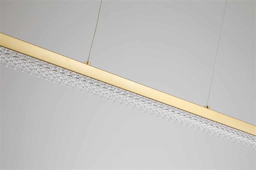 Madeleine 100cm Guld taklampa från Searchlight - Madeleine pendel &auml;r tillverkad i metall med en elegant ljus guldfinish och har en integrerad, energieffektiv LED belysning.