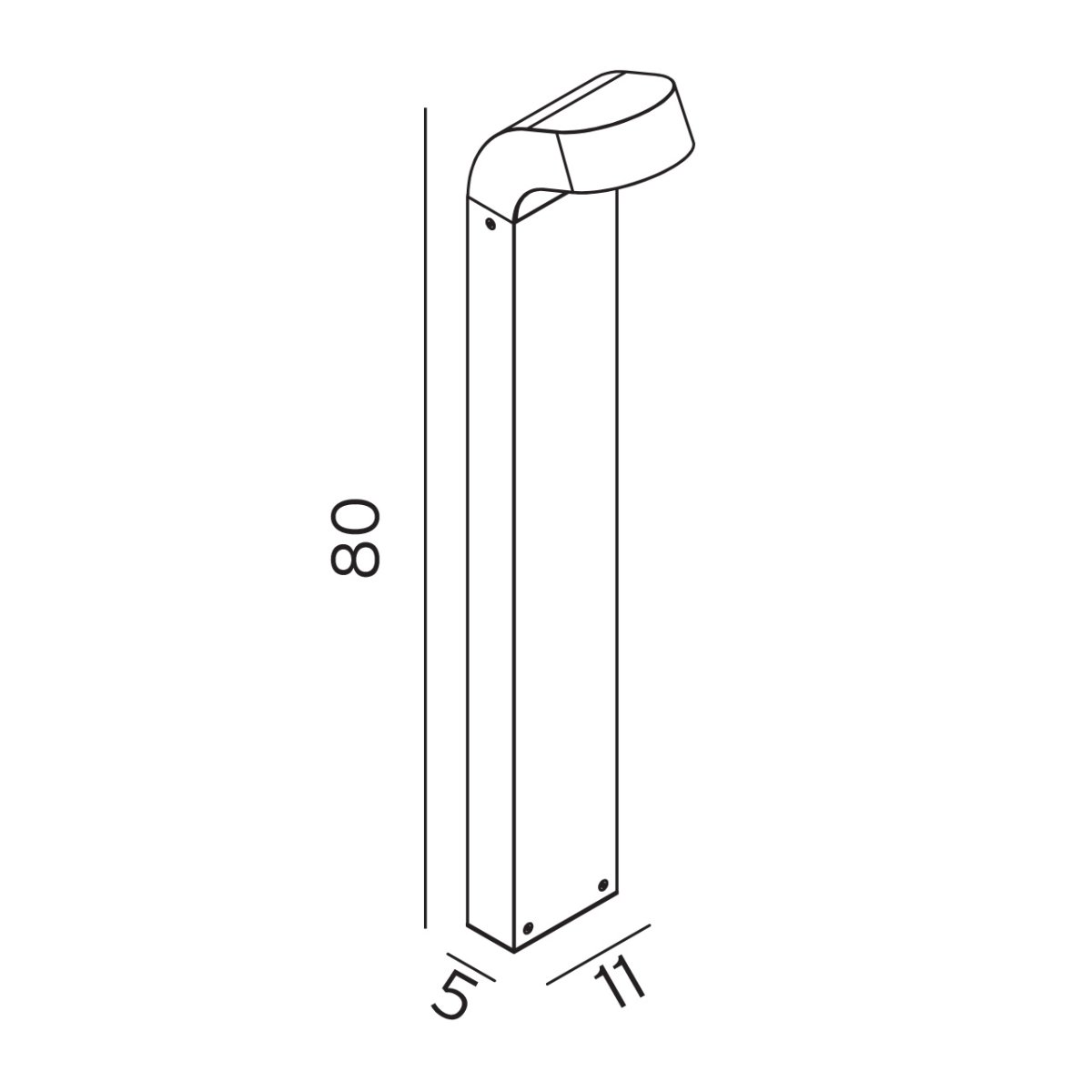 Molde 80cm Aluminium pollare från Norlys - Den &auml;r utrustad med integrerad LED-teknologi som ger ett bl&auml;ndfritt och indirekt ljus, vilket g&ouml;r den perfekt f&ouml;r att skapa en behaglig och funktionell belysning i utomhusmilj&ouml;er.