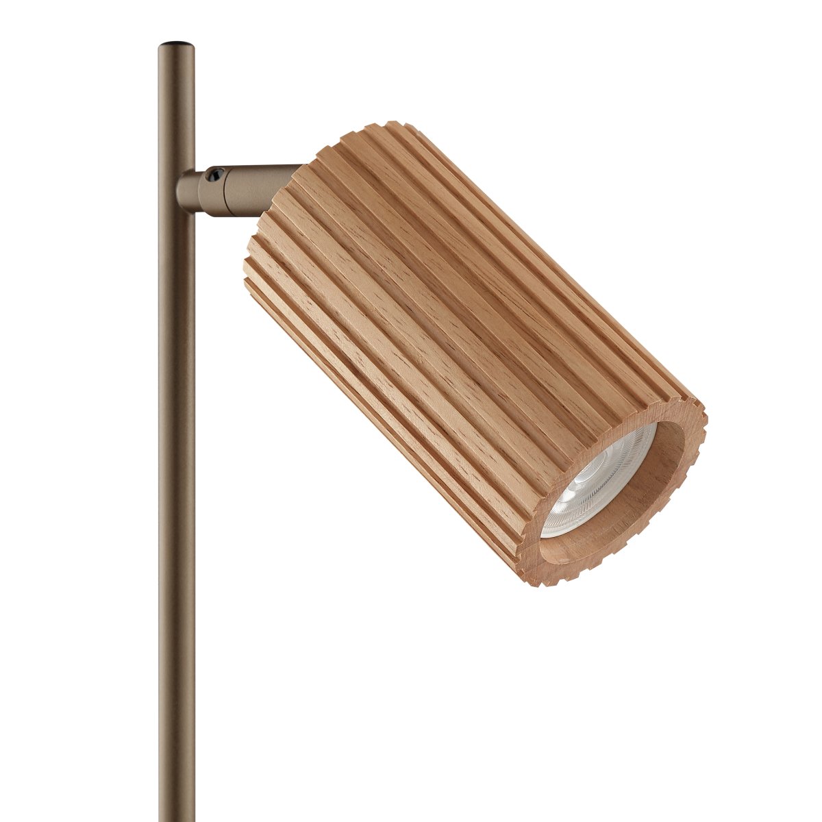 Lakewood 46cm Brun skrivbordslampa från Brilliant - Lakewood bordslampa kombinerar brun metall med ljust, ribbat tr&auml; och skapar ett varmt och naturligt uttryck.