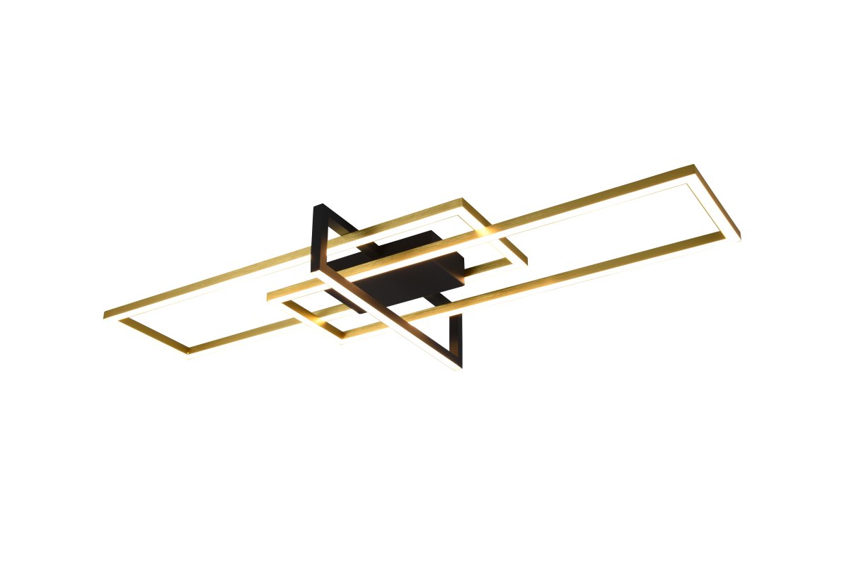 Salinas 100cm Matt mässing plafond från Trio Lighting - Som taklampa i hallen eller väggobjekt i vardagsrummet understryker lampan den moderna livsstilen och ger behaglig belysning med tre riktade ljuselement.