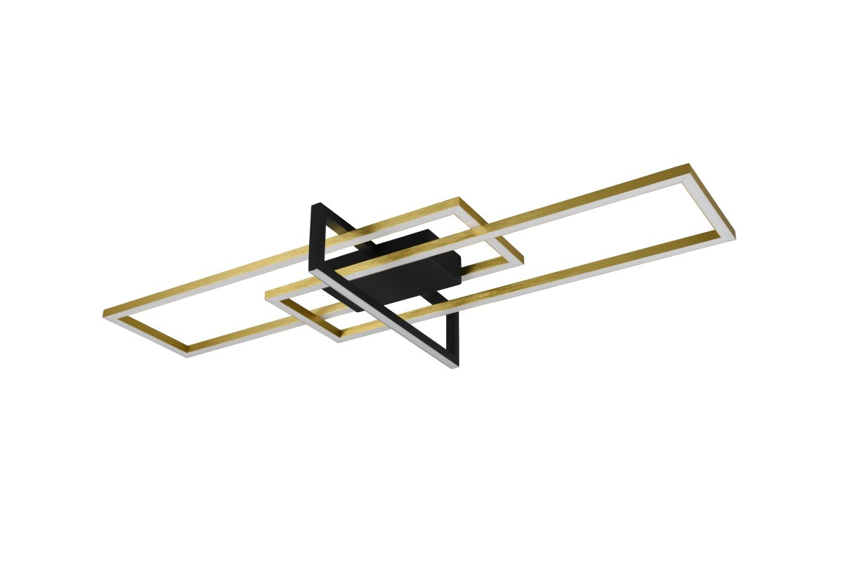 Salinas 100cm Matt mässing plafond från Trio Lighting - Som taklampa i hallen eller väggobjekt i vardagsrummet understryker lampan den moderna livsstilen och ger behaglig belysning med tre riktade ljuselement.