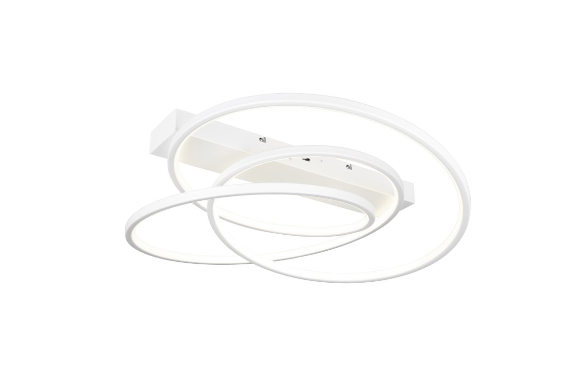 Darvin 64cm Vit plafond från Trio Lighting - Den mattvita ytan ger ett tidlöst och modernt uttryck, medan energieffektiv LED-teknik sparar upp till 80 % på energikostnaderna och erbjuder lång livslängd – en perfekt balans mellan estetik och funktionalitet.