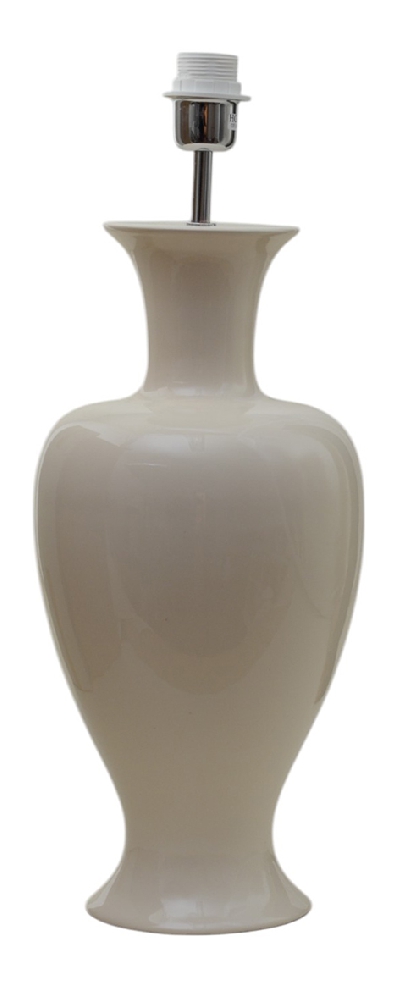 Mindy 50cm Beige från Hallbergs - Denna eleganta lampfot i keramik har en mjuk, klassisk form och en blank kr&auml;mbeige finish som ger ett varmt och stilrent uttryck.