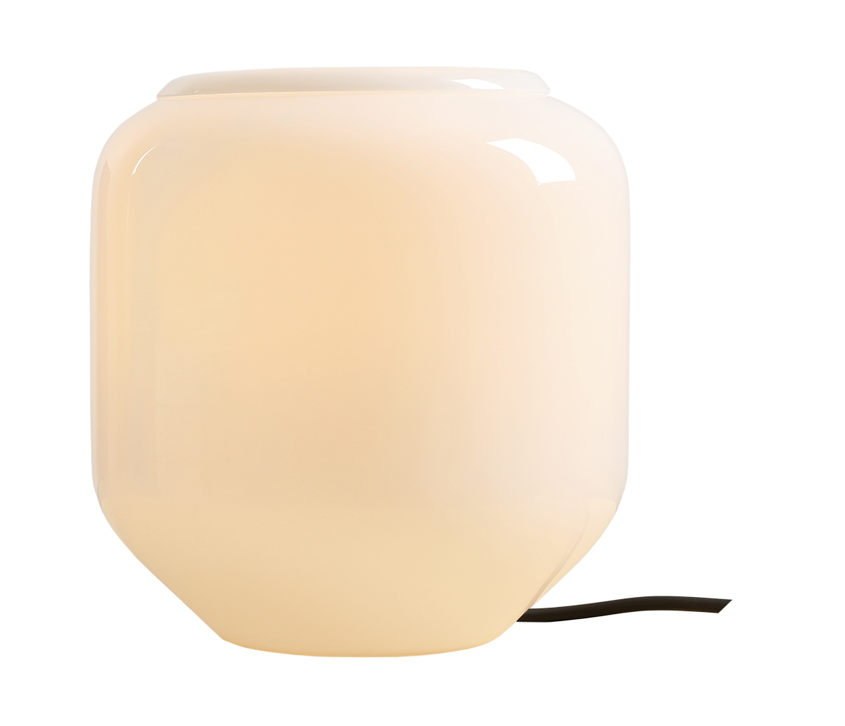 Flask 18cm Vit/svart bordslampa från Artera - Den dekorativa kupan i opalglas sprider ett mjukt och behagligt ljus som skapar en inbjudande atmosf&auml;r.